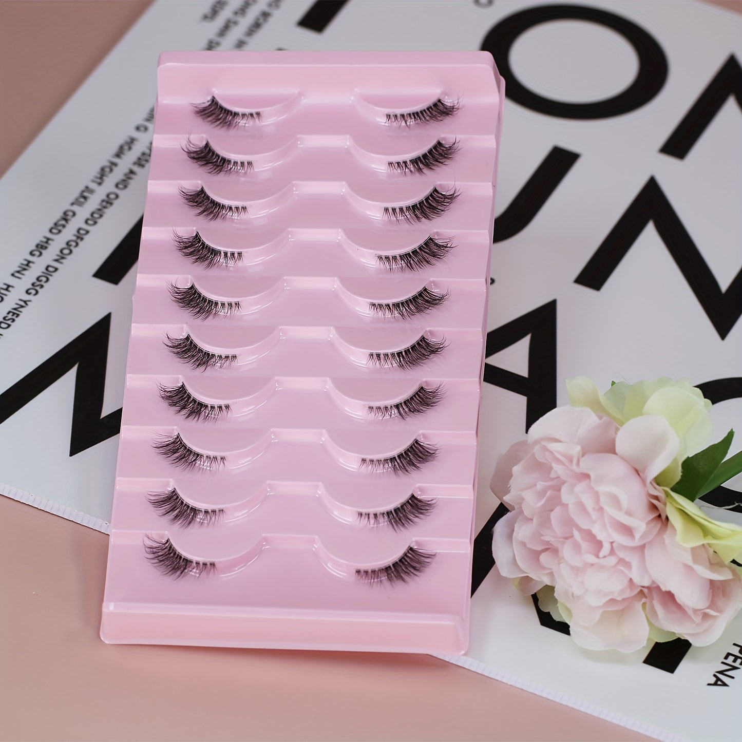 Set of 10 pairs of luxurious false eyelashes in various styles with mixed lengths and ultra-thin fibers for easy application and reusability. Includes 3D wispy cat eye lashes with