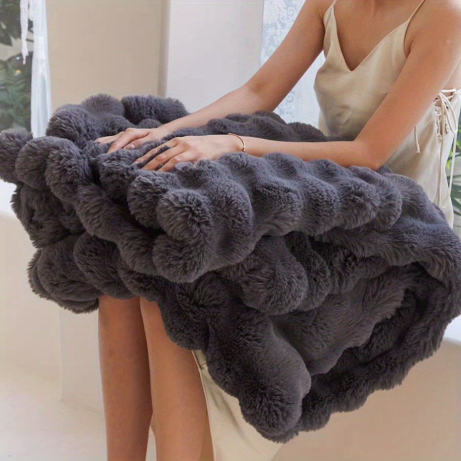 Soft and cozy plush blanket, perfect for travel, sofa, bed, and home décor - ideal gift for loved ones.