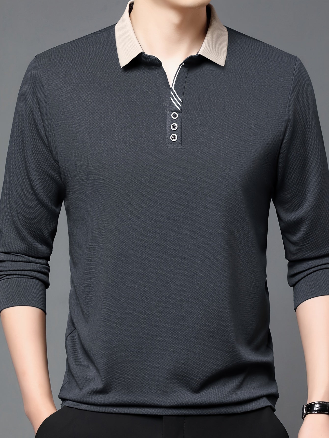 Lightweight, breathable long sleeve shirt for golf and business casual wear.