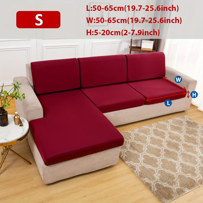 Stretch sofa seat cover to protect living room cushion.