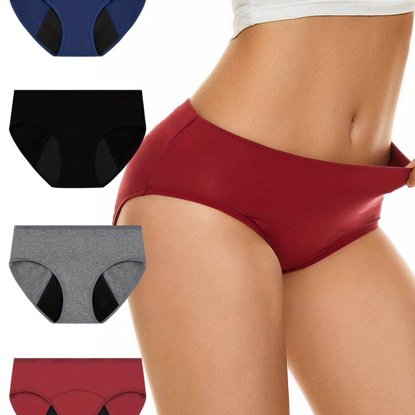 Menstrual period panties: comfy, breathable, full-coverage, anti-leak. Women's lingerie and underwear.