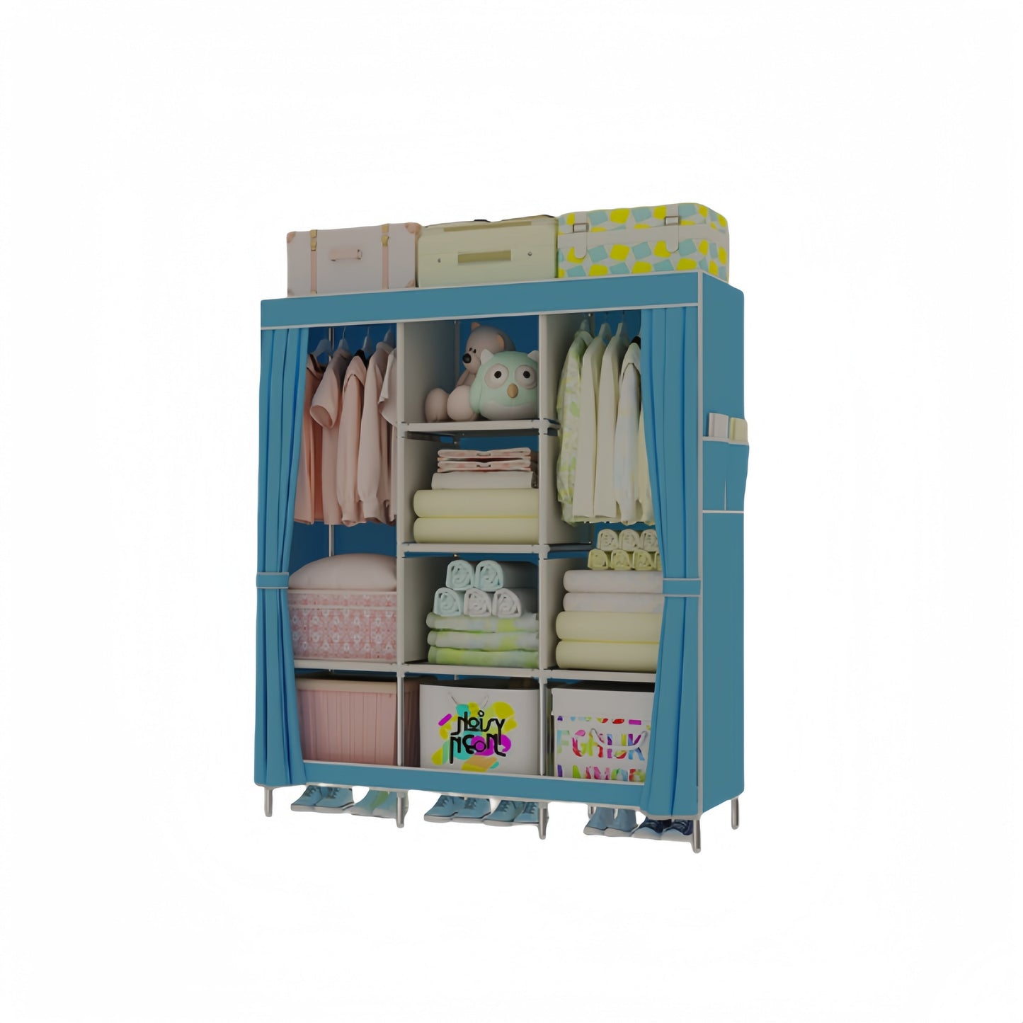 Easily Assembleable Portable Wardrobe Organizer Made of Durable Non-Woven Fabric, Comes in Various Colors, Extra Strong and Sturdy.