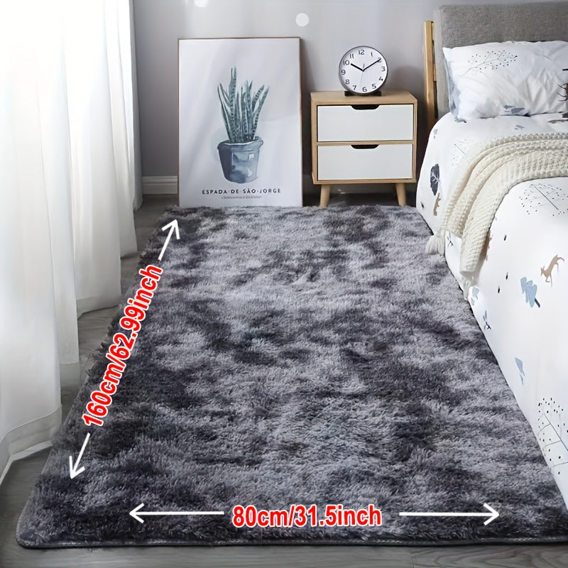 Soft, fluffy shag area rug perfect for living room or bedroom decor. This non-slip machine washable carpet adds luxury and coziness to any space.