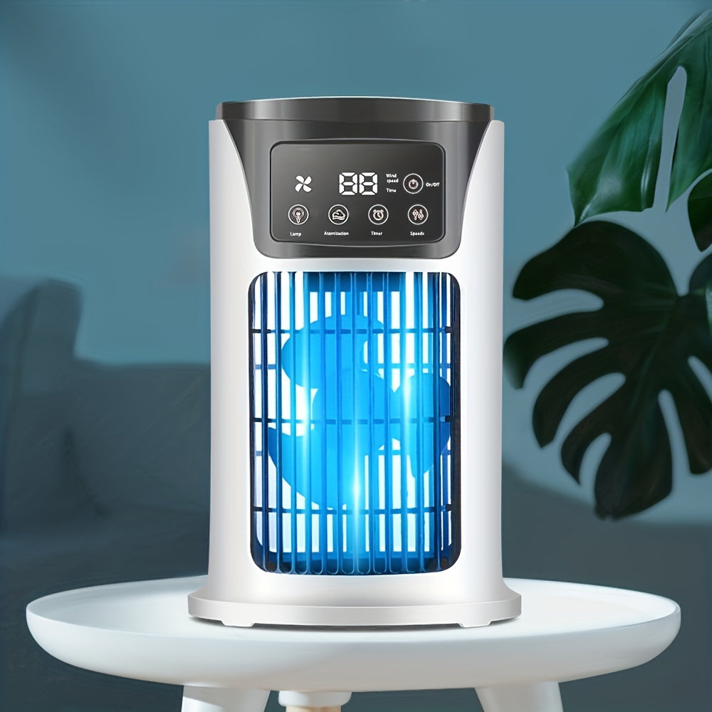 Essential Office and Household 3-in-1 USB Portable Air Conditioner with Humidifier, Atmosphere Light, and Fan Functions