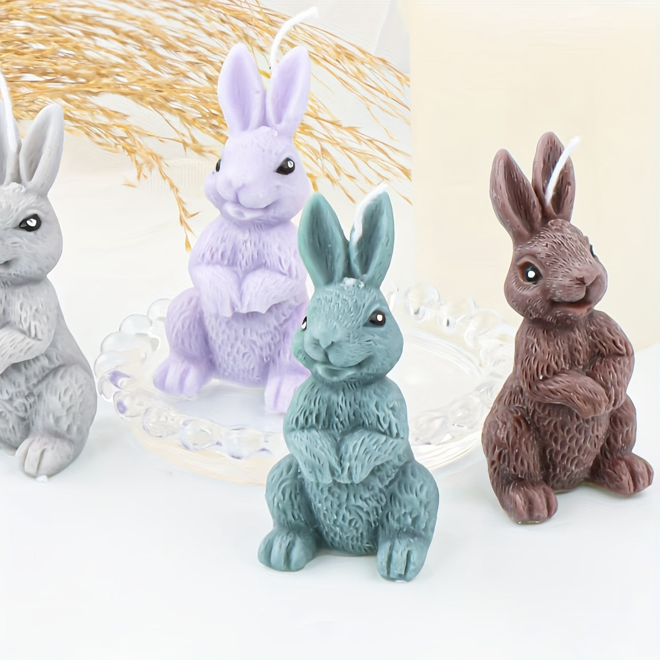 One-piece Silicone Rabbit Mold for Making 3D Fondant, Pudding, Chocolate, Candy, Gummy, Handmade Soap, Aromatherapy Candle, Plaster, Polymer Clay, and Ice Cubes. Perfect for Bakeware, Cake Decorating, and Baking - Essential Kitchen Item for DIY Treats.