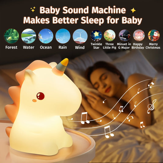 Night time just got a whole lot more magical with our Unicorn Night Light! This versatile light doubles as a sound machine with 10 soothing white noises to help you drift off to sleep. Choose from 16 different colors to create the perfect ambiance in