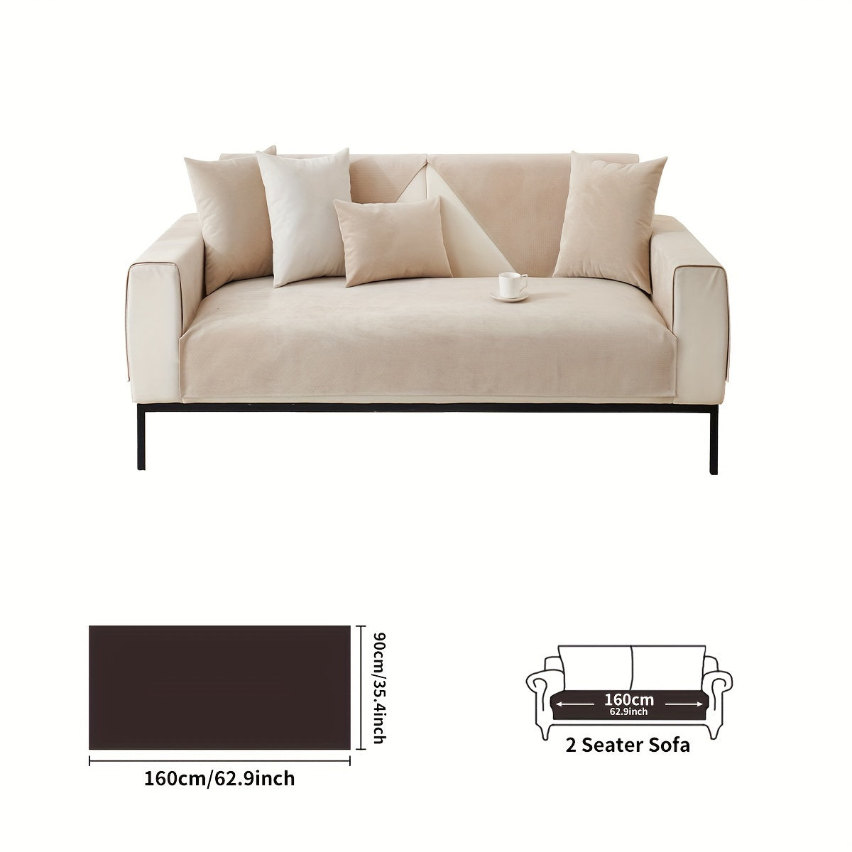 Waterproof sofa cover with non-slip design and pet-friendly material, suitable for all seasons and living room decor.