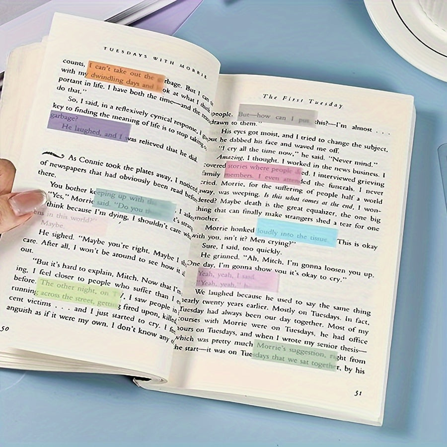 Writable and reusable sticky labels for organizing pages, markers, and notes.