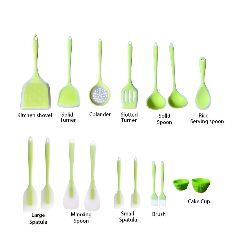 Silicone Kitchen Utensil Set - 46 Pieces, Non-Stick and Cookware Safe - Perfect for Cooking, Baking, and Grilling. Includes Spatulas, Spoons, and Scrapers - Great for Christmas, Halloween, Hanukkah, Thanksgiving, and Graduation Celebrations.