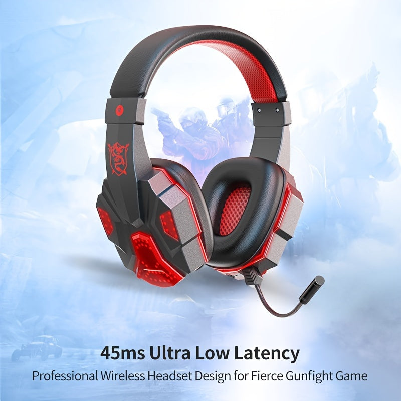 SY-T830 Wireless Gaming Headset with Wireless, Noise Isolation, 45ms Ultra-Low Latency, Long Battery Life, Built-in Mic, Type-C Charging, for Phones & Laptops.