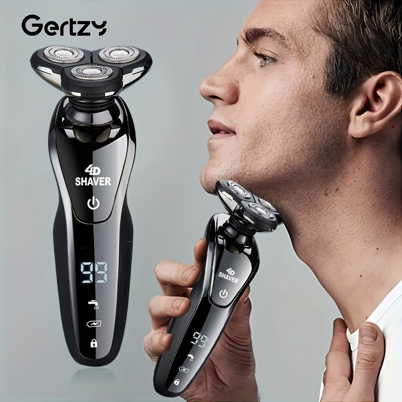 GERTZY Electric 6-In-1 Men's Shaver, Rechargeable Rotary Shaver, Ideal Father's Day Gift for Men.