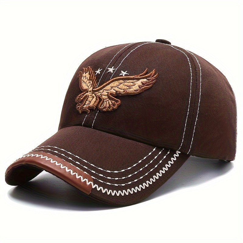 Perfect for outdoor sports, this unisex sunshade baseball cap features an eagle embroidery and breathable fabric. A great gift idea!