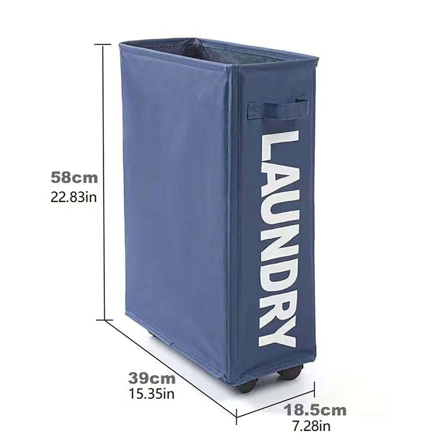 Fabric Laundry Basket with Wheels and Dust-proof Mesh Cover - Ideal for Transporting and Sorting Clothes