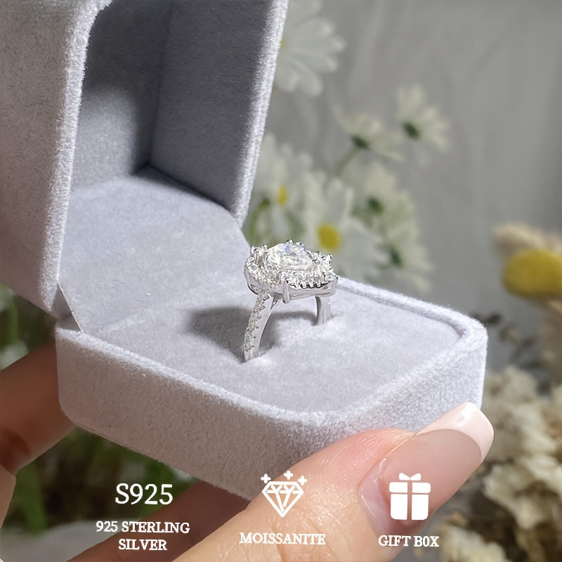 Beautiful 2ct Pear Shaped Moissanite Water Drop Ring in 925 Sterling Silver, Hypoallergenic for Women. Perfect for Wedding or Engagement. Comes with Moissanite Certificate and Elegant Gift Box.