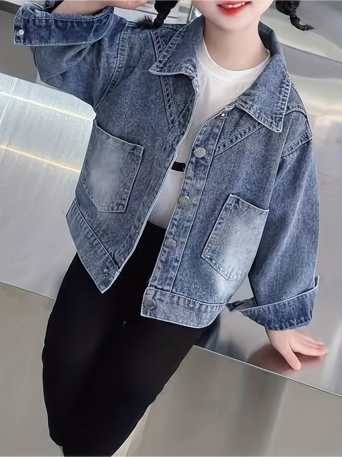 Soft and comfortable, this Girls' 3D Bunny Denim Jacket is perfect for casual spring/fall wear.