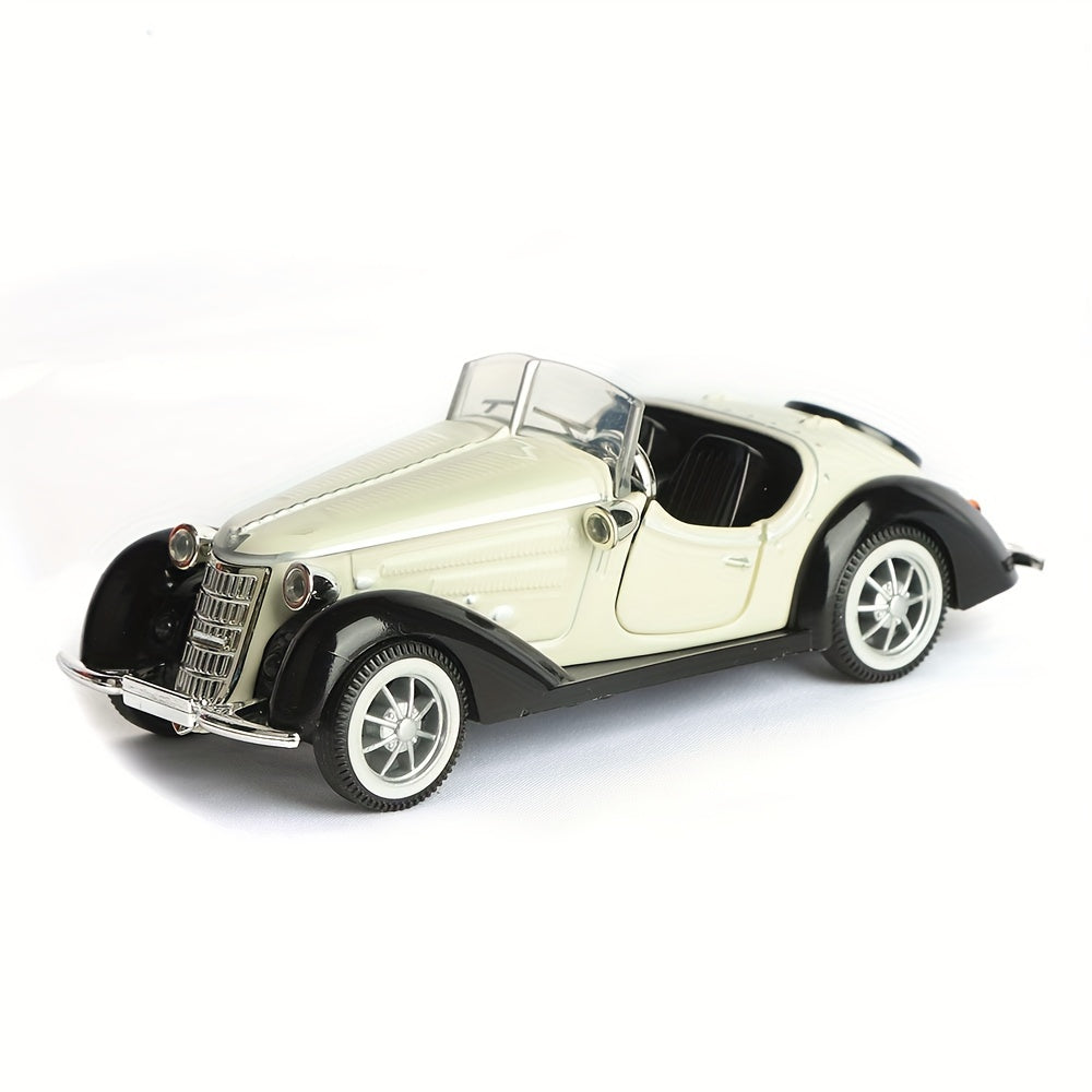 Vintage alloy diecast vehicle model set in 1:32 scale with push & go mechanism, child-friendly design, perfect for boys aged 3-6. Battery-free and gift-ready, ideal for winter.