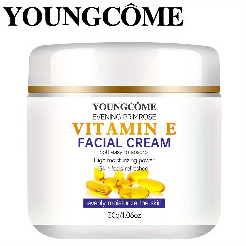 YOUNGCOME Vitamin E & Collagen Face Cream - Hydrating Moisturizer for All Skin Types. Soothes dryness, evens skin tone, and includes Hyaluronic Acid & Retinol. Hypoallergenic for Men &