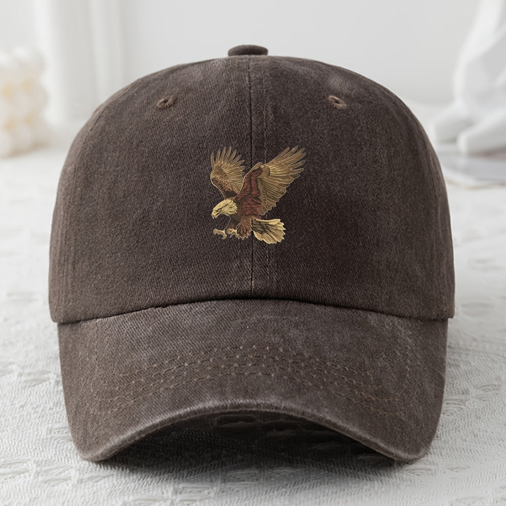 Youth baseball cap with vintage style, sun protection, and eagle embroidery - Ideal for casual wear.