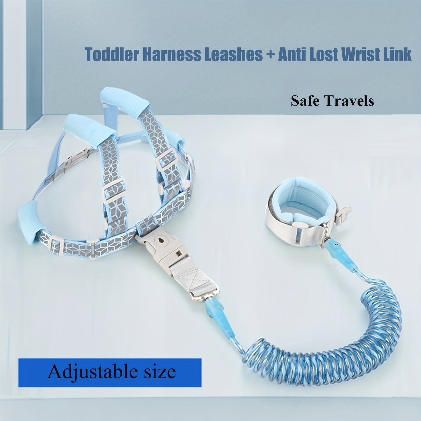 Toddler Harness Leashes - 5.08 Cm Baby Leash & Anti-Lost Wrist Link for Children 1-5 years old. Reflective Kids Walking Harness with Safety Key Lock Design. Suitable for Boys and Girls, with Nighttime Reflection Safety.