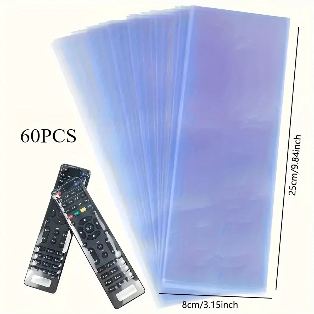 30/60pcs PVC Transparent Shrink Film for Remote Controls, Collectibles, Jewelry, etc. Dustproof and Waterproof.