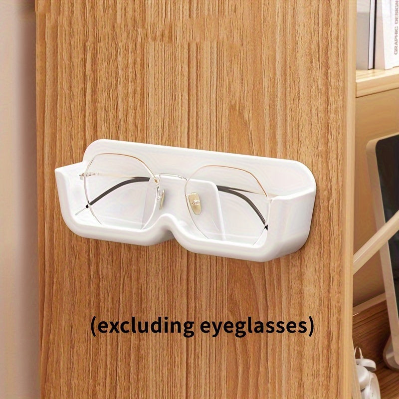 1 piece of Space-Saving Wall-Mounted Eyeglasses Holder, Stylish Display & Storage Tray without the need for drilling, made of plastic. Ideal for organizing women's fashion accessories and eyewear.