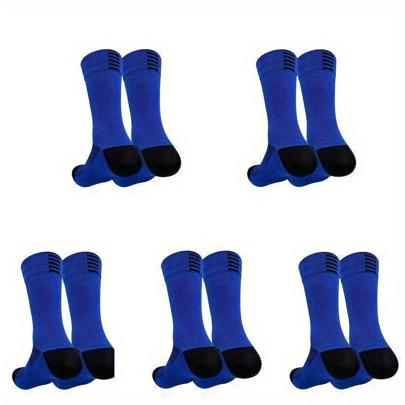 5 pairs of unisex cycling compression socks, breathable and highly elastic for outdoor sports and running.