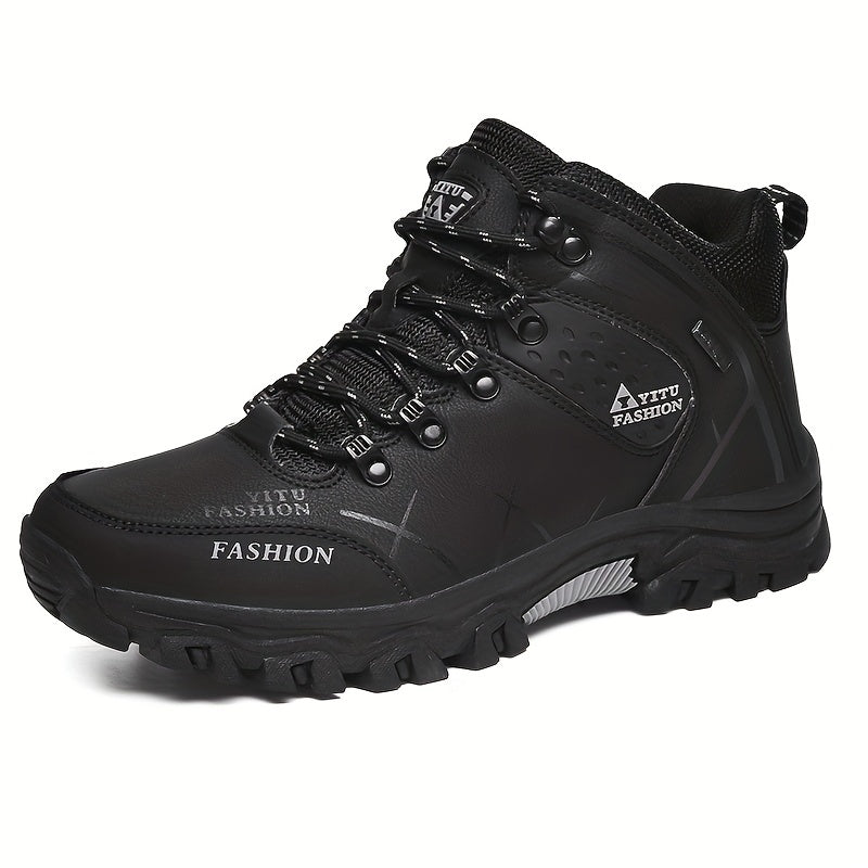 Men's Lace-up Boots, High Top Sneakers, Outdoor Hiking Shoes