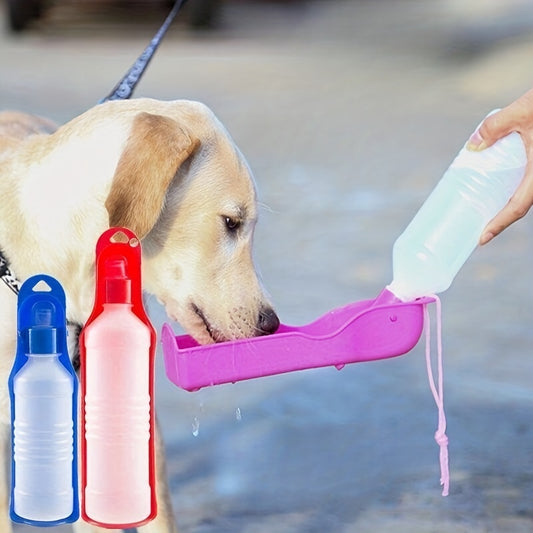 250ml/500ml Foldable Water Bottle for dogs, Portable Plastic water dispenser for outdoor dog water feeding.