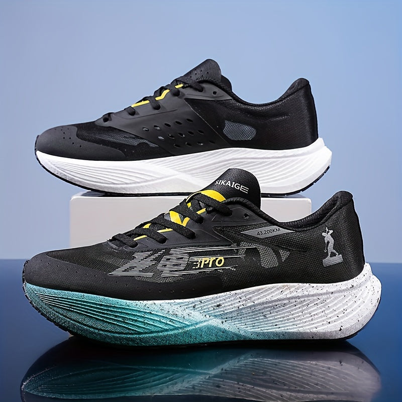 Men's lightweight shock absorption running shoes for outdoor workouts, offering comfort and durability with non-slip features.