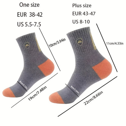 5 pairs of men's sports socks, suitable for spring and fall, EU 38-43