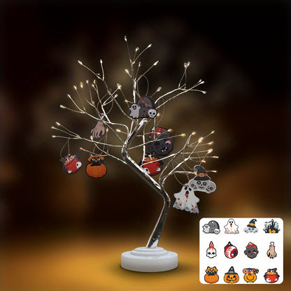 50.8cm Bonsai Tree Light featuring 108 Warm LED Lights. Dual USB/Battery operated. Ideal for Bedroom Ambiance & Holiday Decor. Easy DIY Artificial Tree Lamp.