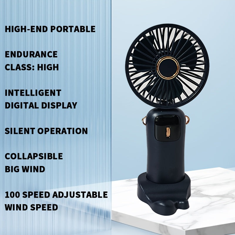 Get your hands on the perfect personal cooling solution with this Mini Portable Fan. This handheld fan is rechargeable via USB charging and comes with 100 speed settings for customized comfort. The fan is silent and small, making it ideal for use in