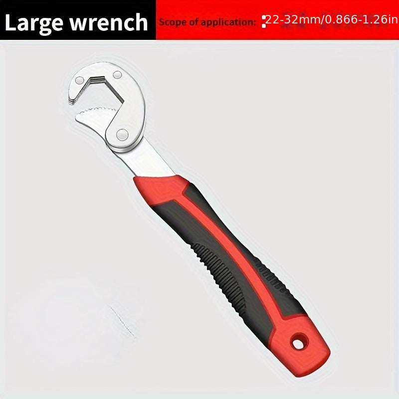 1pc Universal Adjustable Wrench with Non-Slip Grip, Stainless Steel