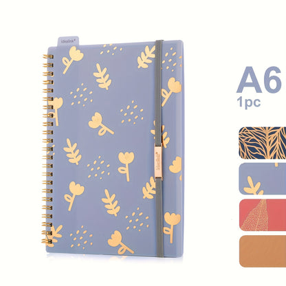 1 spiral notebook with 160 pages, A5/A6 size, floral design with hot stamping. Includes bandage diary, study planner, perfect for teachers and office supplies. Ideal for back-to-school.