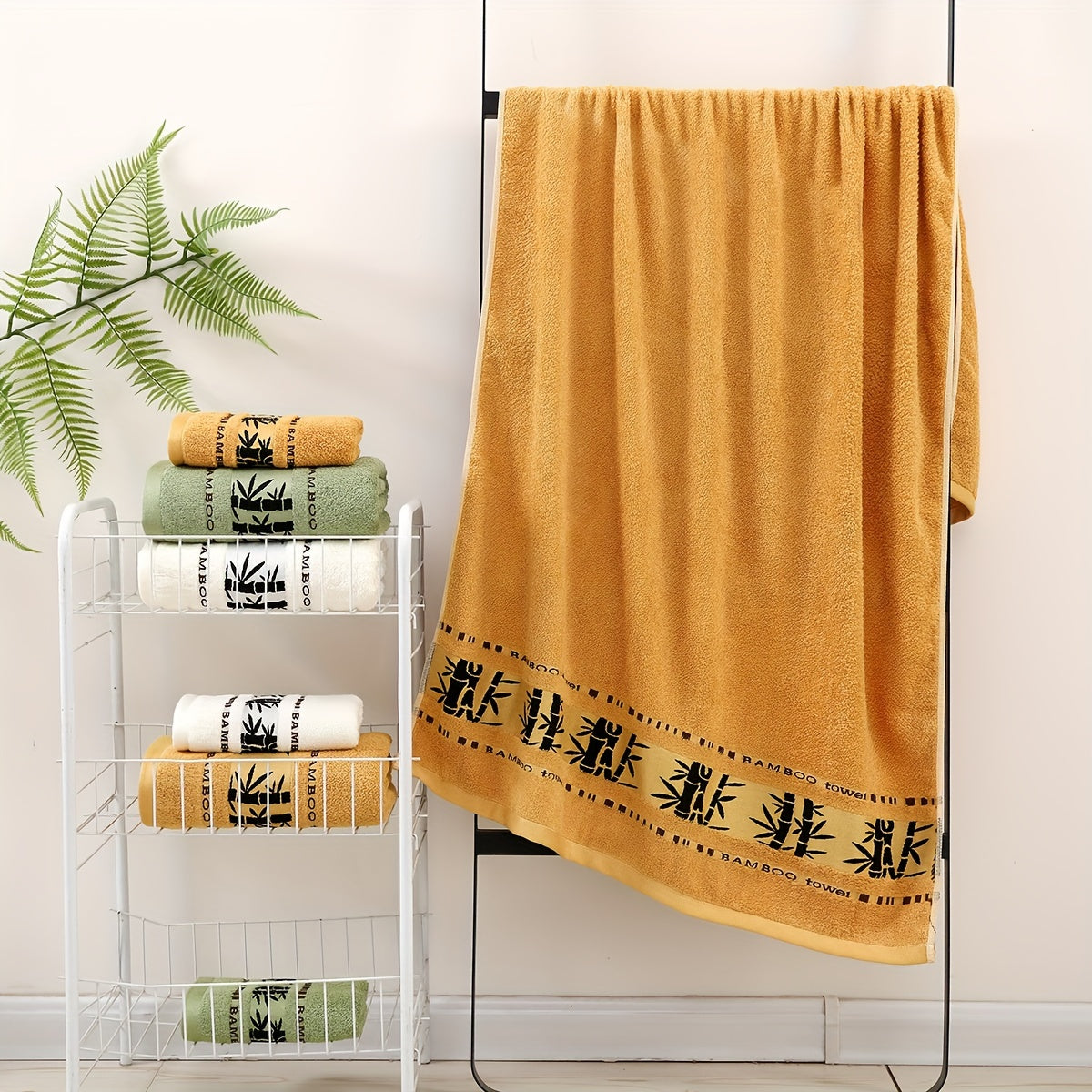 6-piece Bamboo Fiber Towel Set: Soft, Quick-dry, Absorbent for Home, Gym, Bathroom