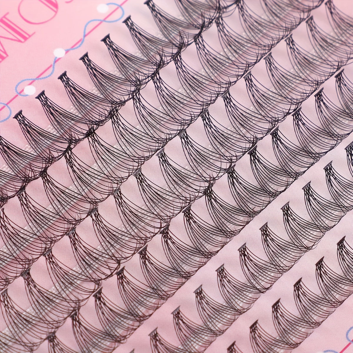 Pink Series DIY False Eyelashes Set includes 240pcs of C-shaped Curly False Eyelashes and 140pcs of Glue Tweezers. Features 8-16mm length, low sensitivity, easy application, and