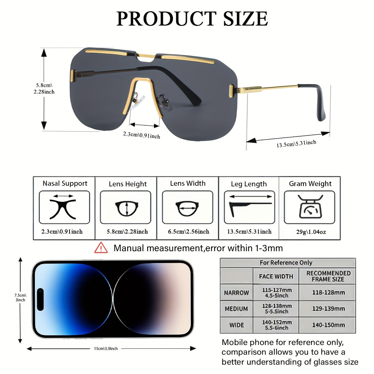 Men's Fashion Glasses with Golden Copper Frame, Polycarbonate Lenses, Stylish and Durable for Casual Wear.