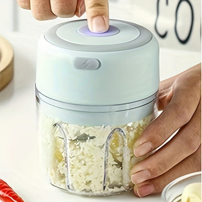 USB Rechargeable Mini Food Processor with Powerful Blender, Easy-Clean Design for Kitchen Use - Portable Electric Garlic & Vegetable Chopper