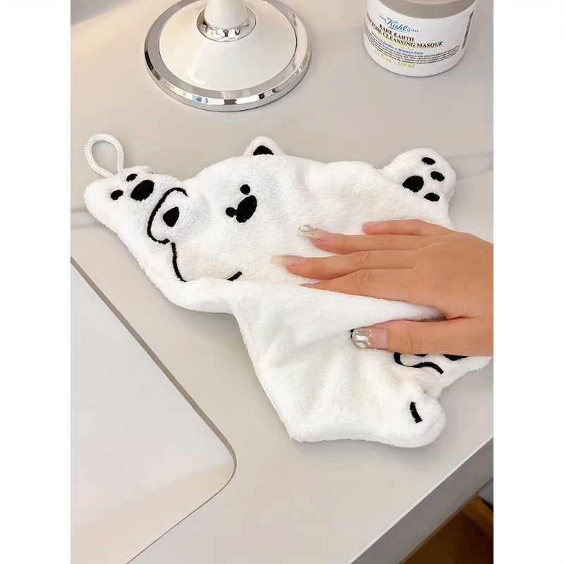 Cute polar bear hand towel, quick-drying and absorbent.