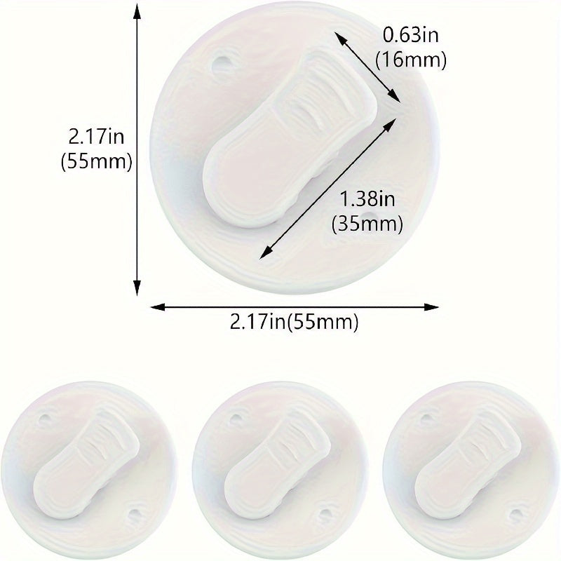 Set of 2 Modern White Shower Curtain Clips with Splash Guard - Made of Strong Plastic, Floor-Friendly Design for an Enjoyable Shower, Essential Shower Accessories