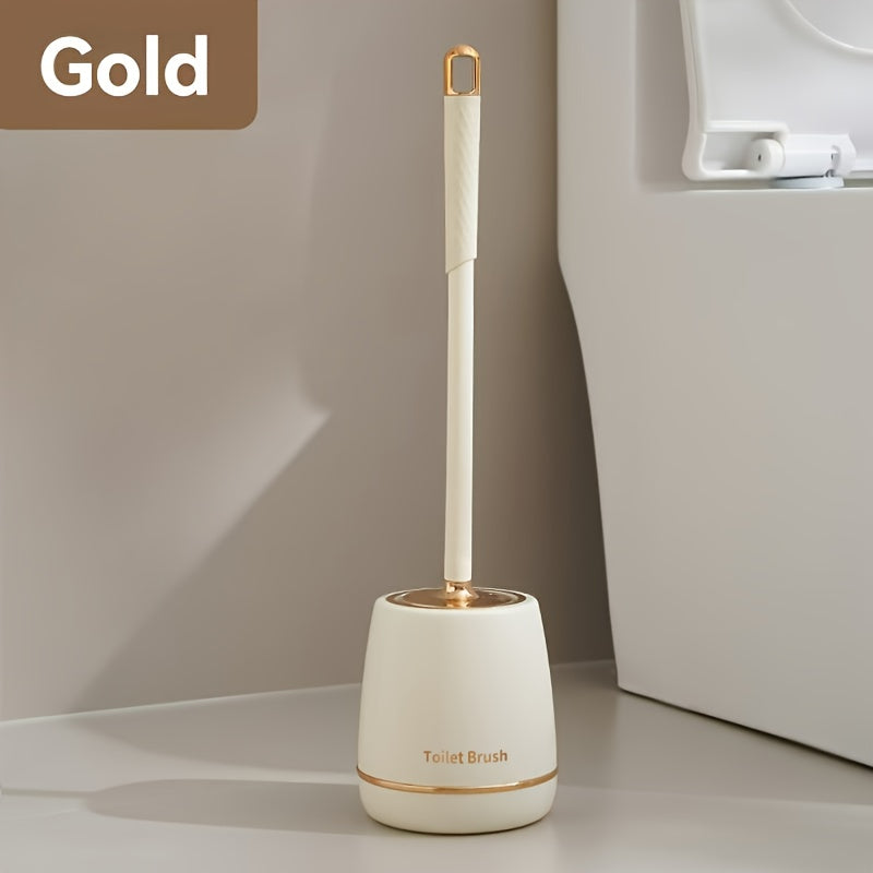 The 1-piece Toilet Brush and Holder Kit is the Best Set for Compact Bathroom Storage, Saving Space and Allowing for Easy Deep Cleaning Under Edges.