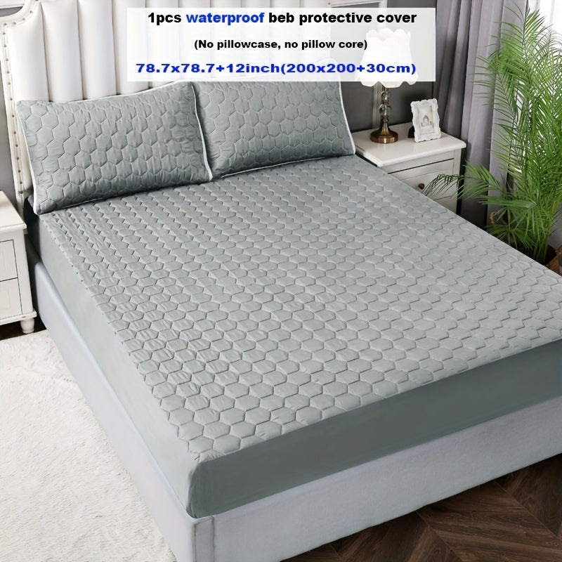 Get a durable waterproof fitted bed sheet with three layers of thickness and a non-slip, breathable design. This versatile mattress cover is perfect for hotel guest rooms and dorms, and is reversible for added convenience. It is easy to clean in the