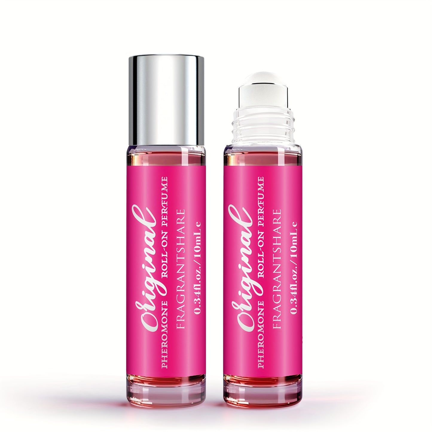 Pheromone cologne for women in a 0.34fl.oz roll-on, long-lasting confident scent, alcohol-based with floral fragrance, perfect for travel or gifts.