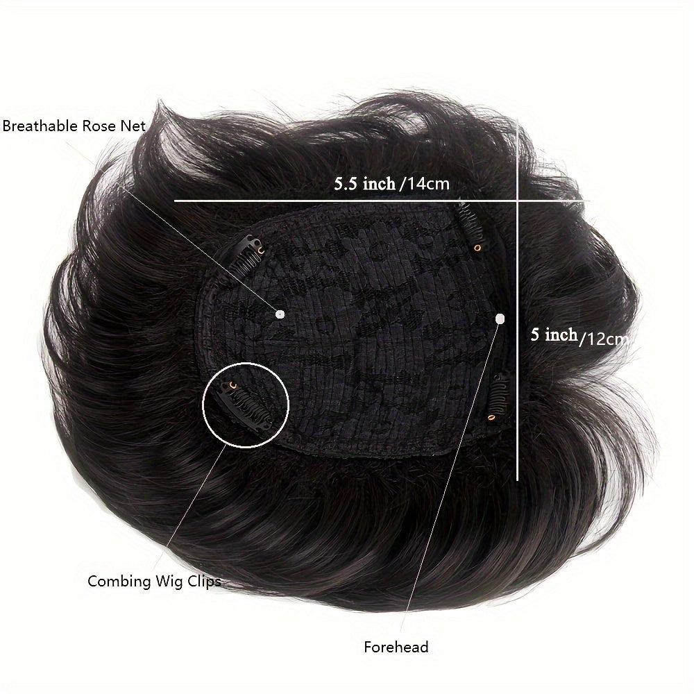 Stylish Short Fluffy Wig with Side Part and Bangs, Natural and Comfortable Hairpiece in 3 Colors for Men's Casual Wear, School Events, Parties, Cosplay, and Photos.