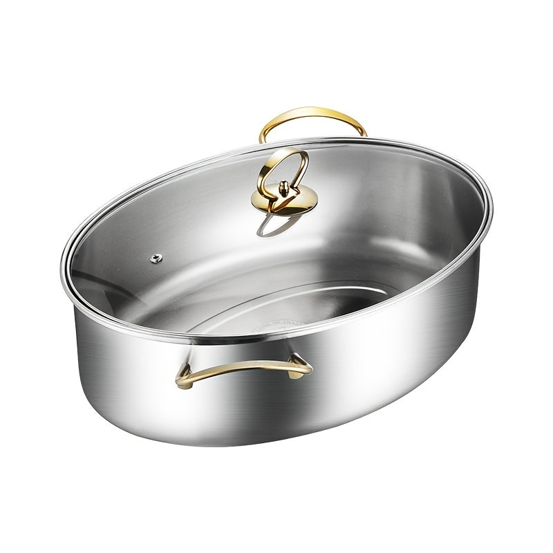 This Stainless Steel Steamer Pot is Large, Non-Stick, and Versatile for Cooking Seafood & Fish - Suitable for Induction Cooktops and Ideal for Both Home Kitchens and Restaurants.