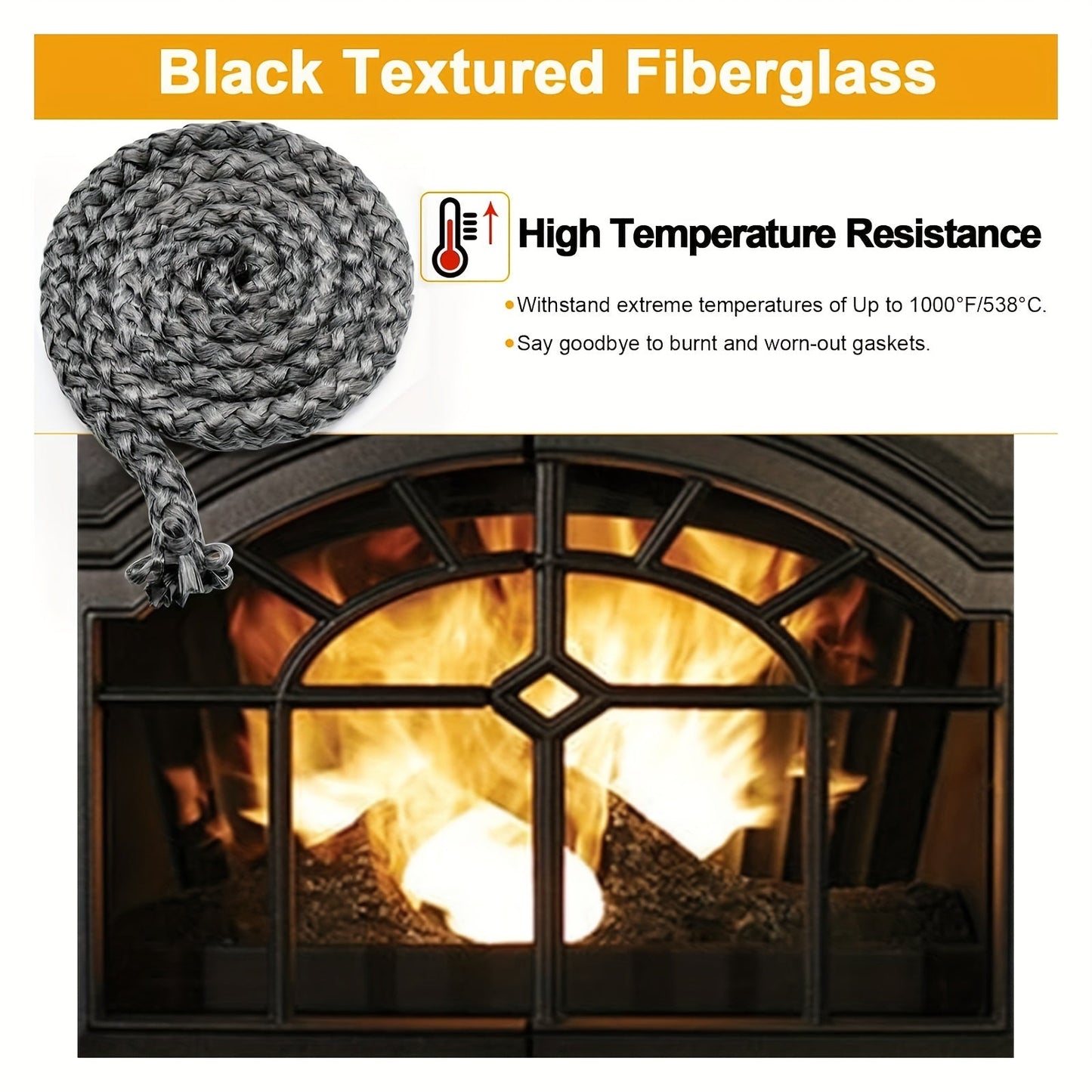 Replace your worn out stove door seal rope with the Broil-X High-Temperature Graphite-Coated Fiberglass Seal Rope for Quadrafire MT Vernon AE, E2, Trekker & Trekker Inserts. This 2.54cm x 172.72cm replacement part will help keep your stove running