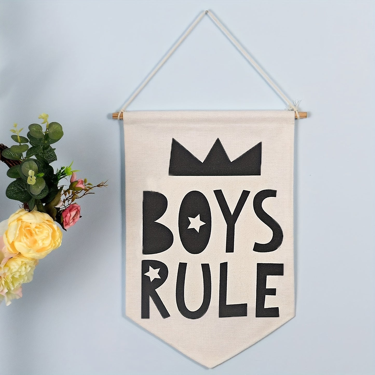 Boys' Rule Boho Wall Hanging - Inspirational Polyester Decor for Youngsters & Teens, Ideal for Living Room, Bedroom, or Classroom