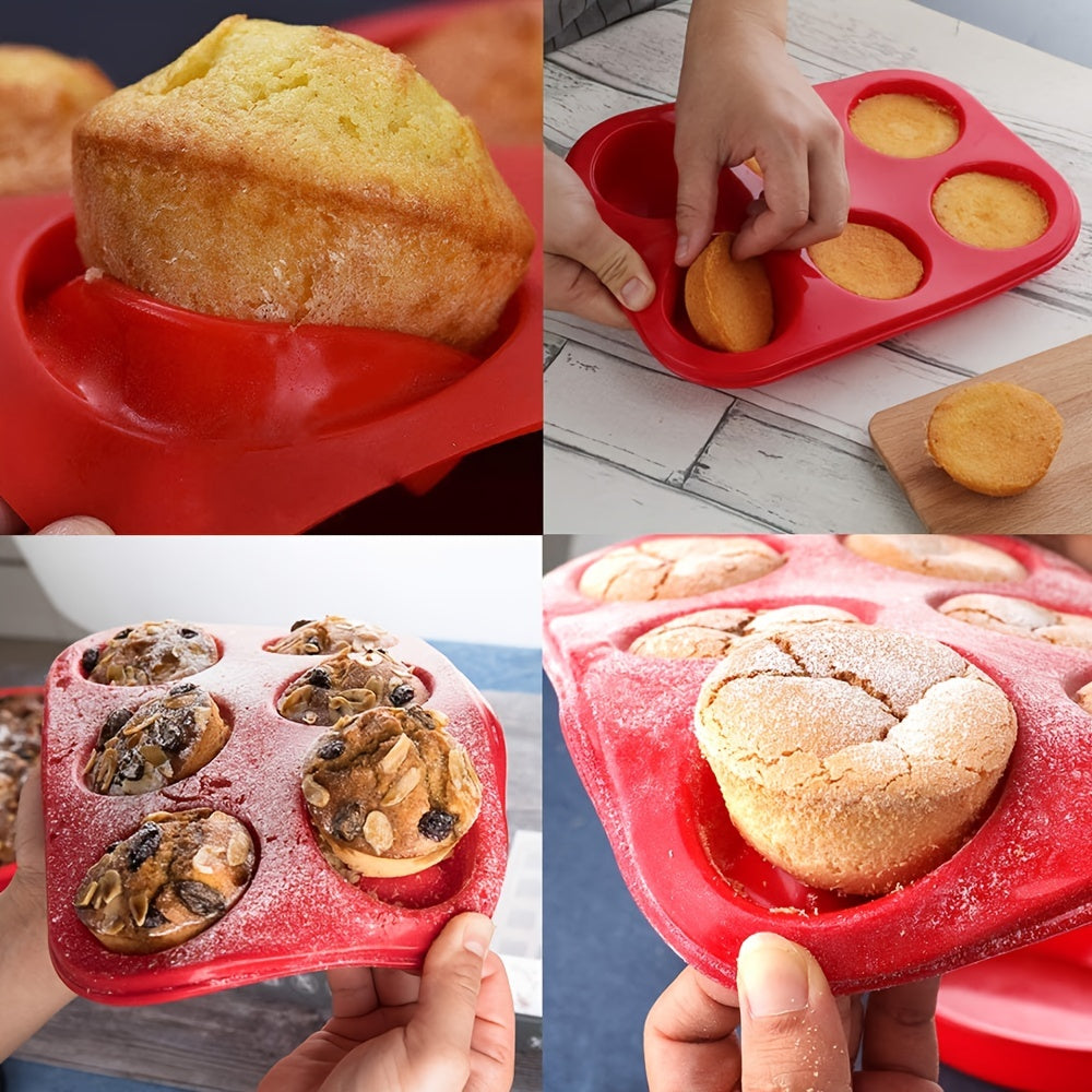 High Temperature Resistant Silicone Muffin Cup Cake Mold - Perfect for Baking, Pudding, Mousse, Desserts, Soap, and Candles - 1 Piece