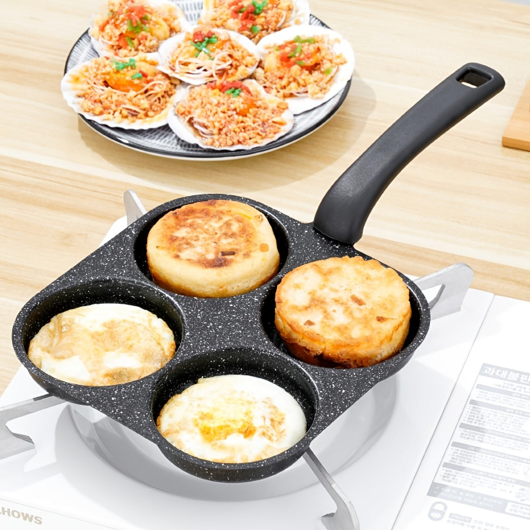 GUANHUANG Cast Iron Non-Stick Egg Frying Pan, Ideal for Gas & Electric Stoves, Multi-Stove Design, Sleek Modern Style