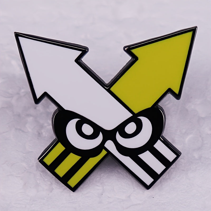 Adorable Cartoon Squid Alloy Brooch Pin Badge, Stylish Non-Plated Fashion Accessory for Everyday & Special Events, Versatile All-Season Style, Inspired by Splatoon Game Enamel Pin for Gifting